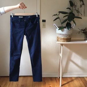AG Navy Blue Stevie Ankle Skinny Pant